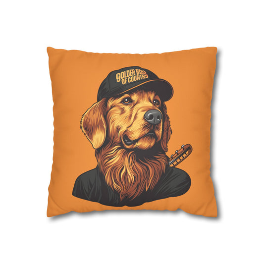 Golden Boy of Country Music – Faux Suede Pillowcase - Cozy Home Decor for Dog Lovers